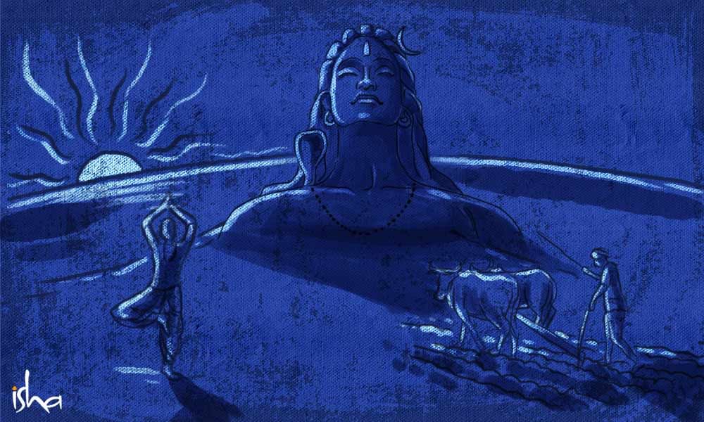 Guru Purnima story in english - Dakshinayana or Winter Solstice, Adiyogi, Farmer ploughing the land, Yogi kneading the body Guru Purnima story in english - Dakshinayana or Winter Solstice, Adiyogi, Farmer ploughing the land, Yogi kneading the body